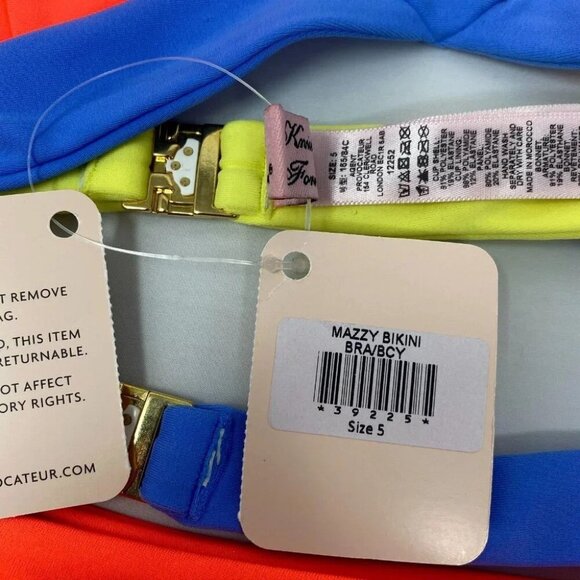 Agent Provocateur Blue Coral Yellow Bikini Set 5/4 NWT - Picture 3 of 5
